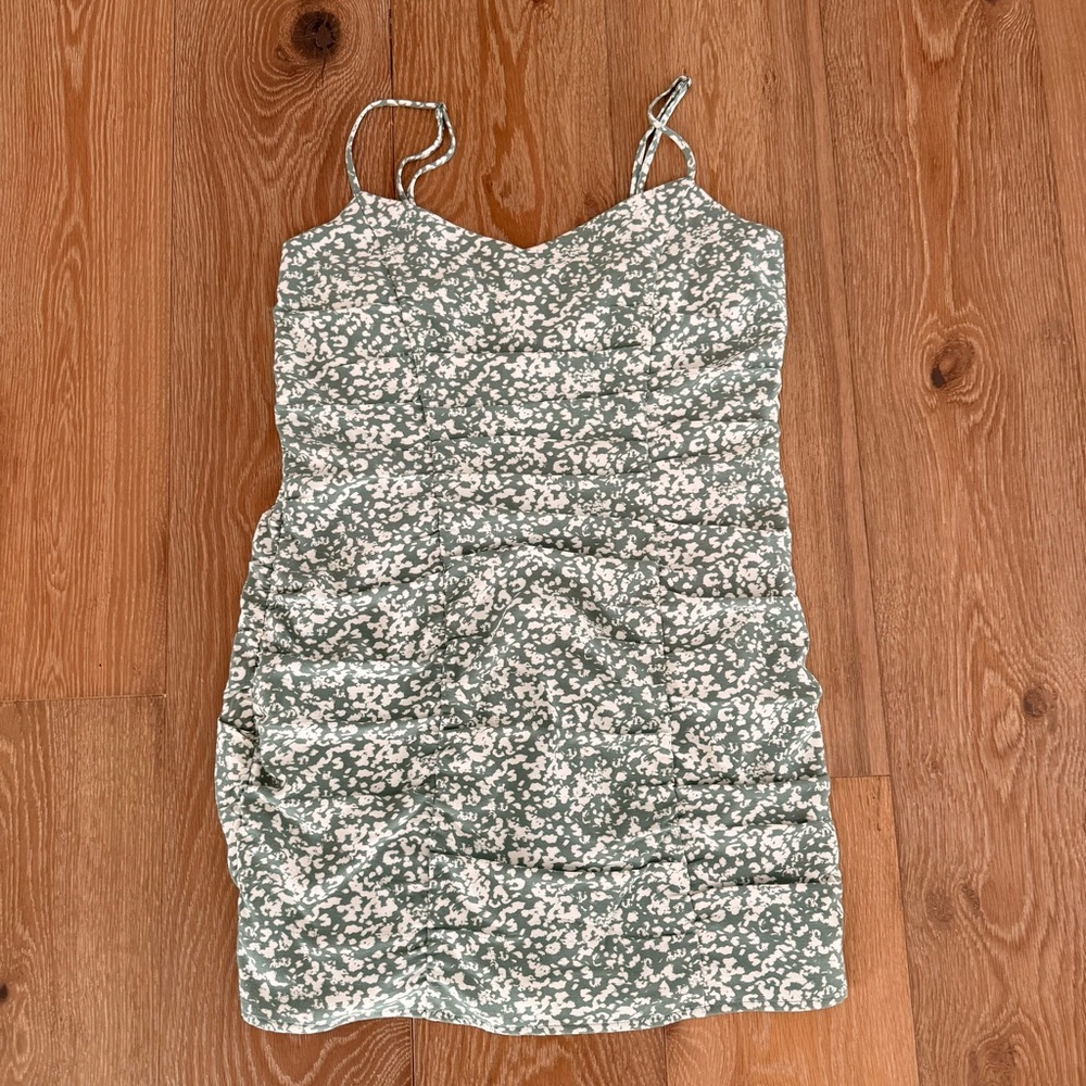 Abercrombie & Fitch Sage Green Floral Slip Dress